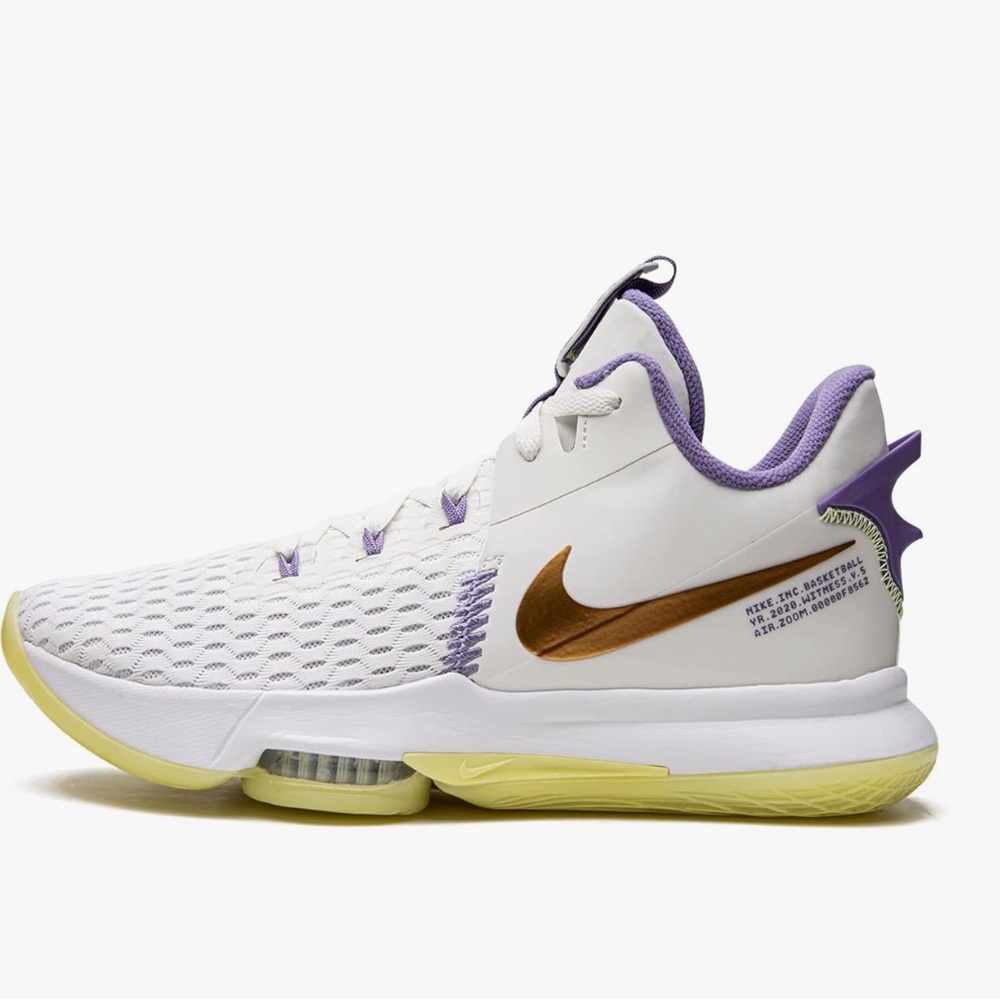 Nike Kids Sneakers White Purple Gold